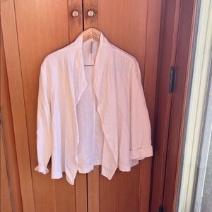 White Open Front cotton cardigan